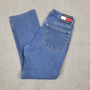 Vintage Tommy Hilfiger Jeans Womens 32x29 Boot Cut Big Flag Logo Y2K